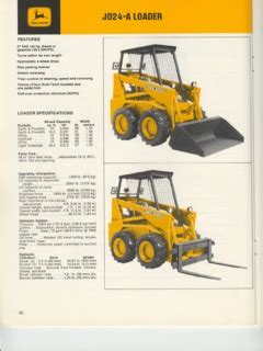 jd 24 skid steer specs|jd24 loader specifications.